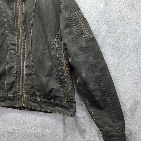 Kuhl Burr Jacket Mens XL Green Cotton Canvas Full Zip Outdoor Patina Dye Hiking - Picture 3 of 13